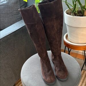 Bandolino Chocolate Brown Suede Women’s 8.5 Tall Boots Boho